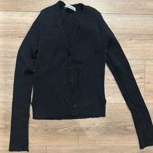 Abercrombie & Fitch black ribbed button long sleeve shirt Size XS